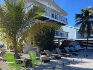 Backyard lounging area